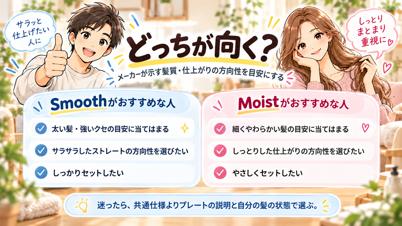 Re・De Hair Straight SmoothとMoistの選び方